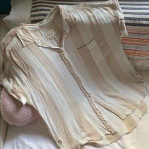 Striped Short Sleeve Button Up